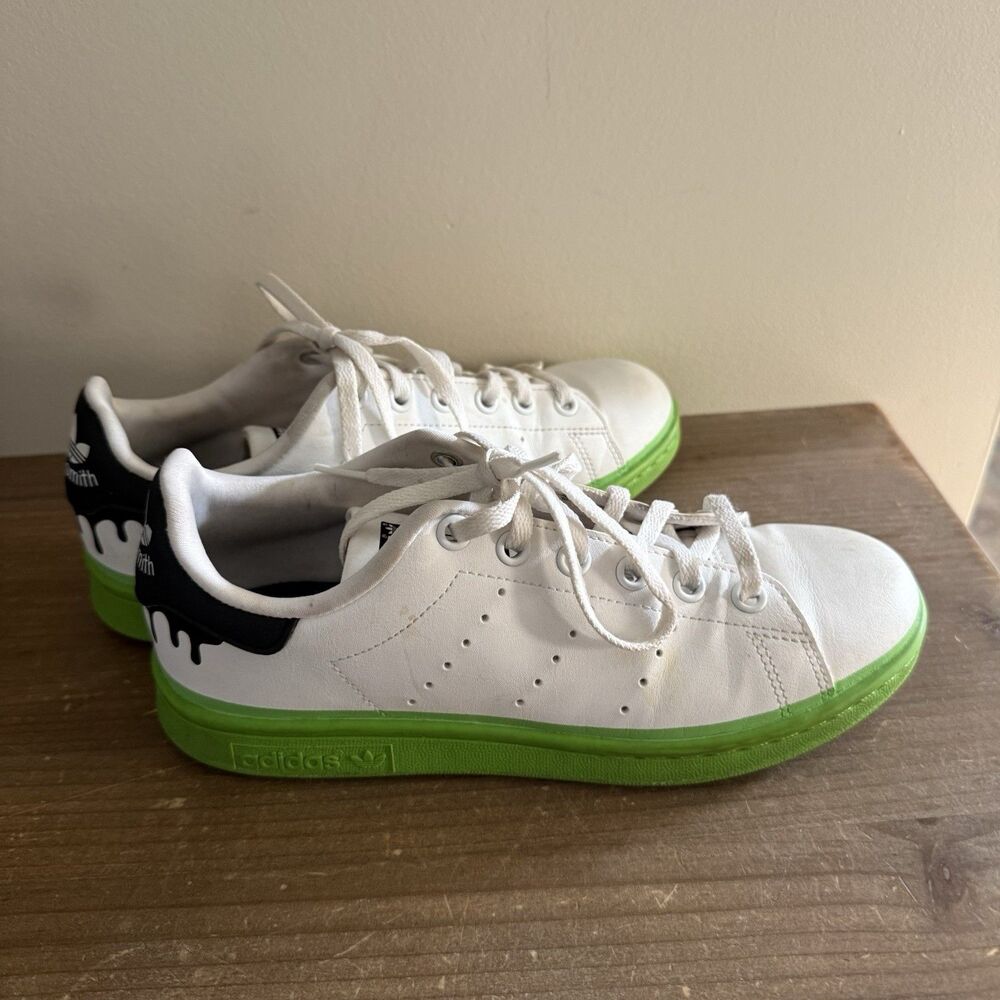 Adidas Stan Smith EL Kids Shoes Cloud White Semi Solid Green GZ3966 Size 4.5